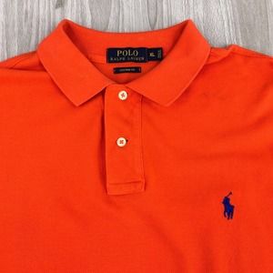 Polo‎ Ralph Lauren CUSTOM FIT Men's Polo Shirt Size: XL Orange 100% Cotton